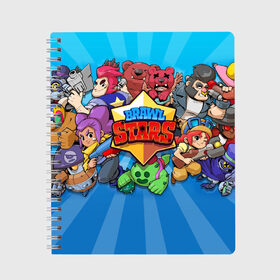 Тетрадь с принтом Brawl stars , 100% бумага | 48 листов, плотность листов — 60 г/м2, плотность картонной обложки — 250 г/м2. Листы скреплены сбоку удобной пружинной спиралью. Уголки страниц и обложки скругленные. Цвет линий — светло-серый
 | brawl stars | leon | school | бравл старс | брал старс | игры | леон | пенал | прикольный пенал | школа | школьный пенал