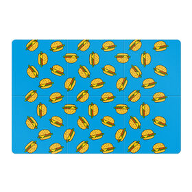 Магнитный плакат 3Х2 с принтом БУРГЕРЫ , Полимерный материал с магнитным слоем | 6 деталей размером 9*9 см | food | pattern | бургеры | еда | паттерн