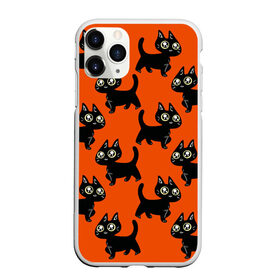 Чехол для iPhone 11 Pro Max матовый с принтом HALLOWEEN CATS , Силикон |  | animal | cat | cute | pet | животное | кавай | киса | кот | котэ | милое | хэллоуин
