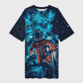 Платье-футболка 3D с принтом Космонавт ,  |  | nasa | space | арбита | астронавт | астрономия | бабочки | вселеная | вселенная | гагарин | галактика | гравитация | звёзды | интерстайлер | космонавт | космос | наса | наука | орибата | пилот | притяжение
