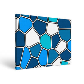 Холст прямоугольный с принтом Ледяной витраж , 100% ПВХ |  | Тематика изображения на принте: витраж | геометрия | зенит | сетка | синий | соты | футбол