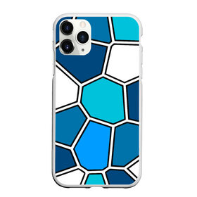 Чехол для iPhone 11 Pro Max матовый с принтом Ледяной витраж , Силикон |  | витраж | геометрия | зенит | сетка | синий | соты | футбол