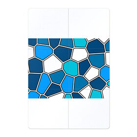 Магнитный плакат 2Х3 с принтом Ледяной витраж , Полимерный материал с магнитным слоем | 6 деталей размером 9*9 см | Тематика изображения на принте: витраж | геометрия | зенит | сетка | синий | соты | футбол