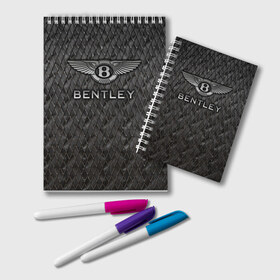 Блокнот с принтом Bentley , 100% бумага | 48 листов, плотность листов — 60 г/м2, плотность картонной обложки — 250 г/м2. Листы скреплены удобной пружинной спиралью. Цвет линий — светло-серый
 | bentayga | bentley flying spur | cayenne | continental gt | doug demuro | бентли | внедорожник | тайкан | тест драйв | турбо