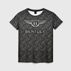 Женская футболка 3D с принтом Bentley , 100% полиэфир ( синтетическое хлопкоподобное полотно) | прямой крой, круглый вырез горловины, длина до линии бедер | bentayga | bentley flying spur | cayenne | continental gt | doug demuro | бентли | внедорожник | тайкан | тест драйв | турбо