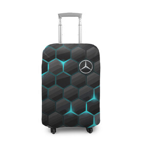 Чехол для чемодана 3D с принтом Mercedes-Benz , 86% полиэфир, 14% спандекс | двустороннее нанесение принта, прорези для ручек и колес | cell | germany | mercedes benz | pattern | prestige | германия | мерседес | престиж | соты | узор