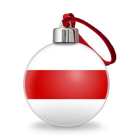 Ёлочный шар с принтом Первый флаг Беларуси , Пластик | Диаметр: 77 мм | беларусь | бело красно белый | бело красный флаг беларуси | первый флаг беларуси | старый флаг белоруссии | флаг беларуси