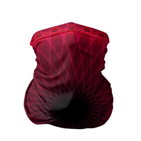 Бандана-труба 3D с принтом Неоновый туннель , 100% полиэстер, ткань с особыми свойствами — Activecool | плотность 150‒180 г/м2; хорошо тянется, но сохраняет форму | красный | линии | неон | туннель | чёрный