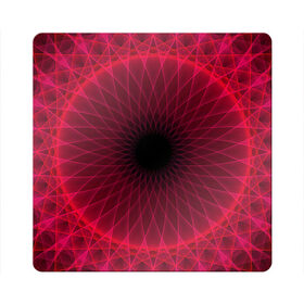 Магнит виниловый Квадрат с принтом Неоновый туннель , полимерный материал с магнитным слоем | размер 9*9 см, закругленные углы | красный | линии | неон | туннель | чёрный