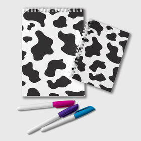 Блокнот с принтом COW PRINT , 100% бумага | 48 листов, плотность листов — 60 г/м2, плотность картонной обложки — 250 г/м2. Листы скреплены удобной пружинной спиралью. Цвет линий — светло-серый
 | animals | cow | cow print | корова | коровий принт