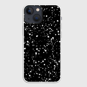 Чехол для iPhone 13 mini с принтом Snow ,  |  | snow | stars. звезды на футболке | в белую точку | звезды | кофта в белую точку | свитер в белую точку | снег | снег на черном фоне | футболка в белую точку | футболка в точку