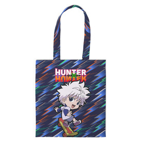 Шоппер 3D с принтом Киллуа Hunter x Hunter , 100% полиэстер | Плотность: 200 г/м2; Размер: 34×35 см; Высота лямок: 30 см | anime | hunter | hunter x hunter | killua | zoldyck | аниме | зодиак | охотник | охотники