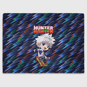 Плед 3D с принтом Киллуа Hunter x Hunter , 100% полиэстер | закругленные углы, все края обработаны. Ткань не мнется и не растягивается | Тематика изображения на принте: anime | hunter | hunter x hunter | killua | zoldyck | аниме | зодиак | охотник | охотники