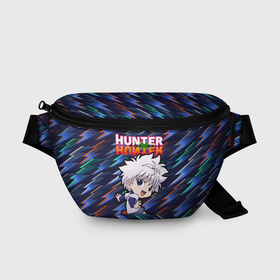 Поясная сумка 3D с принтом Киллуа Hunter x Hunter , 100% полиэстер | плотная ткань, ремень с регулируемой длиной, внутри несколько карманов для мелочей, основное отделение и карман с обратной стороны сумки застегиваются на молнию | anime | hunter | hunter x hunter | killua | zoldyck | аниме | зодиак | охотник | охотники