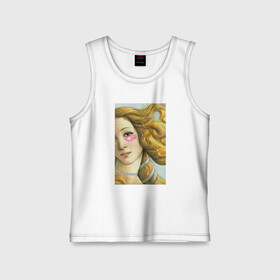 Детская майка хлопок с принтом The Birth of Venus ,  |  | Тематика изображения на принте: art | birth | botticelli | choker | eye | lashes | makeup | patch | sandro | venus | боттичелли | венера | венеры | глаза | живопись | жизнь | искусство | макияж | патчи | ресницы | рождение | сандро | чокер