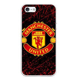 Чехол для iPhone 5/5S матовый с принтом MANCHESTER UNITED. , Силикон | Область печати: задняя сторона чехла, без боковых панелей | Тематика изображения на принте: fc | football | football club | manchester united | sport | английский профессиональный футбольный клуб | манчестер юнайтед | спорт | уефа | униформа | фирменные цвета | фк | футбол | футбольный клуб