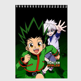 Скетчбук с принтом Hunter x Hunter , 100% бумага
 | 48 листов, плотность листов — 100 г/м2, плотность картонной обложки — 250 г/м2. Листы скреплены сверху удобной пружинной спиралью | anime | hunter x hunter | аниме | гон фрикс | манга | охотник х охотник | хантер хантер | хантеры