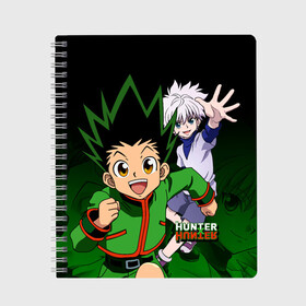 Тетрадь с принтом Hunter x Hunter , 100% бумага | 48 листов, плотность листов — 60 г/м2, плотность картонной обложки — 250 г/м2. Листы скреплены сбоку удобной пружинной спиралью. Уголки страниц и обложки скругленные. Цвет линий — светло-серый
 | anime | hunter x hunter | аниме | гон фрикс | манга | охотник х охотник | хантер хантер | хантеры