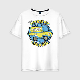 Женская футболка хлопок Oversize с принтом Mystery Machine , 100% хлопок | свободный крой, круглый ворот, спущенный рукав, длина до линии бедер
 | scooby doo | vdzabma | скуби ду