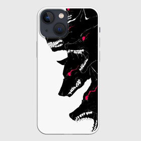 Чехол для iPhone 13 mini с принтом Волки ,  |  | animals | art | beast | fangs | predator | wolves | арт | волки | животные | зверь | клыки | хищник