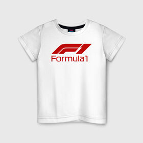 Детская футболка хлопок с принтом Формула 1 , 100% хлопок | круглый вырез горловины, полуприлегающий силуэт, длина до линии бедер | f1 | formula 1 | автоспорт | алонсо | кими райкконен | королевские гонки | логотип | льюис хэмилтон | макс ферстаппен | формула 1 | шарль леклер