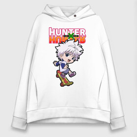 Женское худи Oversize хлопок с принтом Киллуа Hunter x Hunter , френч-терри — 70% хлопок, 30% полиэстер. Мягкий теплый начес внутри —100% хлопок | боковые карманы, эластичные манжеты и нижняя кромка, капюшон на магнитной кнопке | anime | hunter | hunter x hunter | killua | zoldyck | аниме | зодиак | охотник | охотники