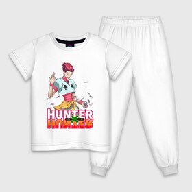 Детская пижама хлопок с принтом Хисока Hunter x Hunter , 100% хлопок |  брюки и футболка прямого кроя, без карманов, на брюках мягкая резинка на поясе и по низу штанин
 | Тематика изображения на принте: anime | hunter | hunter x hunter | zoldyck | аниме | зодиак | охотник | охотники | хисока