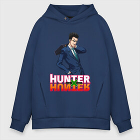 Мужское худи Oversize хлопок с принтом Леорио Hunter x Hunter , френч-терри — 70% хлопок, 30% полиэстер. Мягкий теплый начес внутри —100% хлопок | боковые карманы, эластичные манжеты и нижняя кромка, капюшон на магнитной кнопке | anime | hunter | hunter x hunter | zoldyck | аниме | зодиак | леорио | охотник | охотники | паладинайт