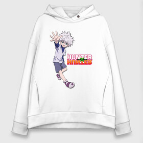 Женское худи Oversize хлопок с принтом Киллуа Hunter x Hunter , френч-терри — 70% хлопок, 30% полиэстер. Мягкий теплый начес внутри —100% хлопок | боковые карманы, эластичные манжеты и нижняя кромка, капюшон на магнитной кнопке | anime | hunter | hunter x hunter | killua | zoldyck | аниме | зодиак | охотник | охотники