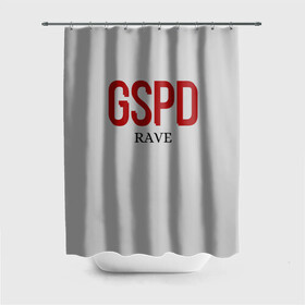 Штора 3D для ванной с принтом GSPD rave , 100% полиэстер | плотность материала — 100 г/м2. Стандартный размер — 146 см х 180 см. По верхнему краю — пластиковые люверсы для креплений. В комплекте 10 пластиковых колец | gspd | music | rave | гспд | гспд.