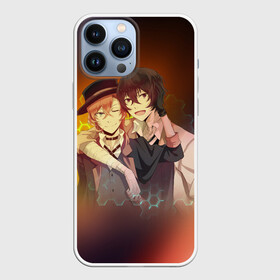 Чехол для iPhone 13 Pro Max с принтом Дазай и Чуя ,  |  | Тематика изображения на принте: bungou stray dogs | chuuya | chuuya nakahara | dazai | dazai osamu | nakahara | osamu | бродячие псы | великий | накахара | чуя | чуя накахара