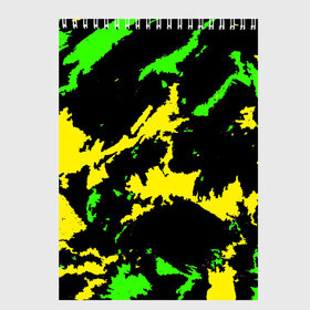 Скетчбук с принтом Желто-зеленый , 100% бумага
 | 48 листов, плотность листов — 100 г/м2, плотность картонной обложки — 250 г/м2. Листы скреплены сверху удобной пружинной спиралью | Тематика изображения на принте: casual | neon | pattern | абстрактный | брызги | граффити | грязь | зелень | камуфляж | кислотный | краска | красочный | мазки | маскировка | милитари | неоновый | отпечаток | пятна | пятнистый | разноцветный