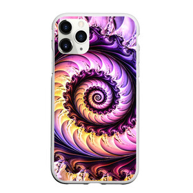 Чехол для iPhone 11 Pro матовый с принтом Спираль улитки , Силикон |  | волна | волны | желтый | раковина улитки | розовый | синий | спираль | улитка | фиолетовый