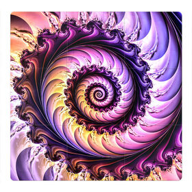 Магнитный плакат 3Х3 с принтом Спираль улитки , Полимерный материал с магнитным слоем | 9 деталей размером 9*9 см | волна | волны | желтый | раковина улитки | розовый | синий | спираль | улитка | фиолетовый