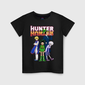 Детская футболка хлопок с принтом Hunter x Hunter , 100% хлопок | круглый вырез горловины, полуприлегающий силуэт, длина до линии бедер | anime | hunter x hunter | аниме | гон фрикс | манга | охотник х охотник | хантер хантер | хантеры
