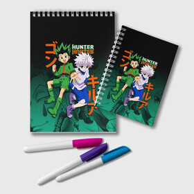 Блокнот с принтом Hunter x Hunter , 100% бумага | 48 листов, плотность листов — 60 г/м2, плотность картонной обложки — 250 г/м2. Листы скреплены удобной пружинной спиралью. Цвет линий — светло-серый
 | Тематика изображения на принте: anime | hunter x hunter | аниме | гон фрикс | манга | охотник х охотник | хантер хантер | хантеры