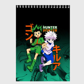 Скетчбук с принтом Hunter x Hunter , 100% бумага
 | 48 листов, плотность листов — 100 г/м2, плотность картонной обложки — 250 г/м2. Листы скреплены сверху удобной пружинной спиралью | anime | hunter x hunter | аниме | гон фрикс | манга | охотник х охотник | хантер хантер | хантеры