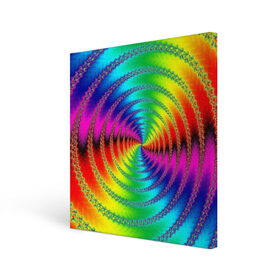 Холст квадратный с принтом Цветной гипноз , 100% ПВХ |  | насыщенные цвета | радуга | спираль | цвет | цвета | яркие цвета | ярко