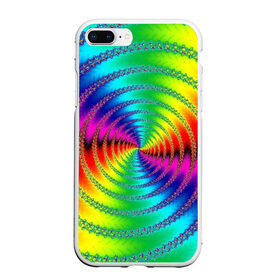 Чехол для iPhone 7Plus/8 Plus матовый с принтом Цветной гипноз , Силикон | Область печати: задняя сторона чехла, без боковых панелей | насыщенные цвета | радуга | спираль | цвет | цвета | яркие цвета | ярко