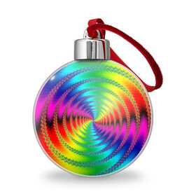Ёлочный шар с принтом Цветной гипноз , Пластик | Диаметр: 77 мм | насыщенные цвета | радуга | спираль | цвет | цвета | яркие цвета | ярко