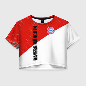 Женская футболка Crop-top 3D с принтом Бавария , 100% полиэстер | круглая горловина, длина футболки до линии талии, рукава с отворотами | bayern munich | lewandowski | бавария | баер мюнхен | германия | левандовски | футбол
