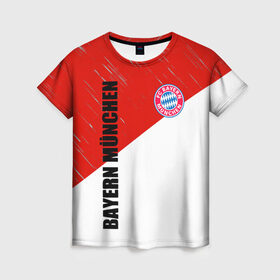 Женская футболка 3D с принтом Бавария , 100% полиэфир ( синтетическое хлопкоподобное полотно) | прямой крой, круглый вырез горловины, длина до линии бедер | bayern munich | lewandowski | бавария | баер мюнхен | германия | левандовски | футбол