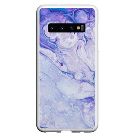 Чехол для Samsung Galaxy S10 с принтом Разводы сиреневой краской , Силикон | Область печати: задняя сторона чехла, без боковых панелей | Тематика изображения на принте: абстракция | краска | потеки | разводы | сиреневый | смесь