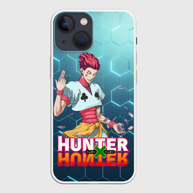 Чехол для iPhone 13 mini с принтом Хисока Мороу (футуристический фон) ,  |  | anime | hunter | hunter x hunter | zoldyck | аниме | зодиак | охотник | охотники | хисока