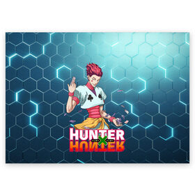 Поздравительная открытка с принтом Хисока Hunter x Hunter , 100% бумага | плотность бумаги 280 г/м2, матовая, на обратной стороне линовка и место для марки
 | Тематика изображения на принте: anime | hunter | hunter x hunter | zoldyck | аниме | зодиак | охотник | охотники | хисока