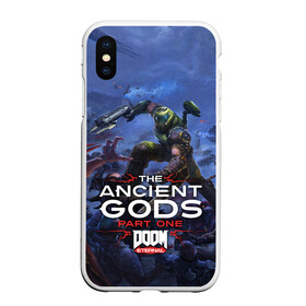 Чехол для iPhone XS Max матовый с принтом Doom Eternal The Ancient Gods , Силикон | Область печати: задняя сторона чехла, без боковых панелей | demon | dlc | doom | doom slayer | doomguy | eternal | games | the ancient gods | демон | древние боги | дум | игры | палач рока