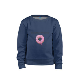 Детский свитшот хлопок с принтом Пончик , 100% хлопок | круглый вырез горловины, эластичные манжеты, пояс и воротник | donut | donuts | донатсы | пончик | пончики