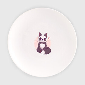 Тарелка с принтом Лисья панда , фарфор | диаметр - 210 мм
диаметр для нанесения принта - 120 мм | арт | белый | лиса | любовь | мило | милота | мимишка | панда | рисунок | сердце | чёрно белый | чёрный