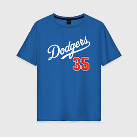 Женская футболка хлопок Oversize с принтом Los Angeles Dodgers , 100% хлопок | свободный крой, круглый ворот, спущенный рукав, длина до линии бедер
 | baseball | los angeles | sport.лос анджелес | team | usa | бейсбол | спорт | сша