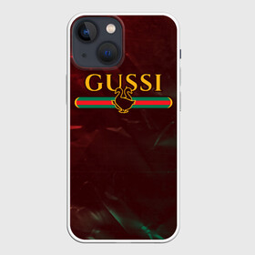 Чехол для iPhone 13 mini с принтом GUSSI   ГУСИ ,  |  | anti | antibrand | brand | fashion | gucci | gusi | gussi | logo | meme | memes | анти | антибренд | бренд | гуси | гуччи | забавные | лого | логотип | мем | мемы | мода | прикол | приколы | прикольные | символ